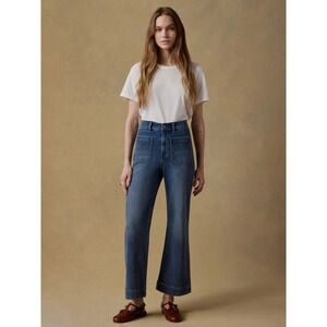 Faherty Stretch Terry Patch Pocket Ankle Pant Riverton Blue Denim Look Womens